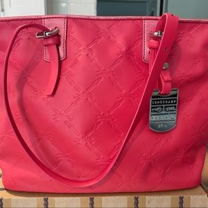 Longchamp Lm Cuir Large Tote pink